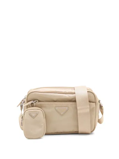 Pre-owned Prada 2013-2026 Re-nylon Shoulder Bag In Neutrals