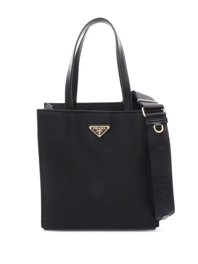 Pre-owned Prada 2013-2026 Re-nylon Tessuto Satchel In Black