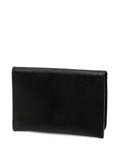 Pre-owned Prada 2013-2026 Saffiano Bifold Wallet Small Wallets In Black