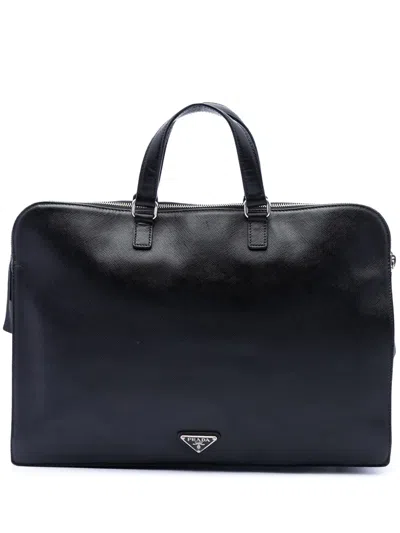 Pre-owned Prada 2013-2026 Saffiano Business Bag In Black