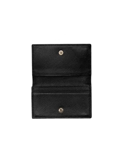 Pre-owned Prada 2013-2026 Saffiano Card Holder In Black