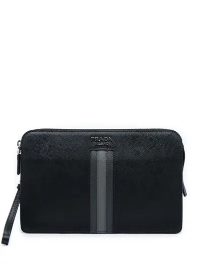 Pre-owned Prada 2013-2026 Saffiano Clutch Bag In Black