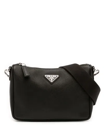 Pre-owned Prada 2013-2026 Saffiano Crossbody Bag In Black