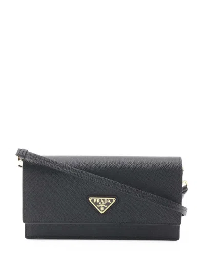 Pre-owned Prada 2013-2026 Saffiano Crossbody Bag Shoulder Bag In Black