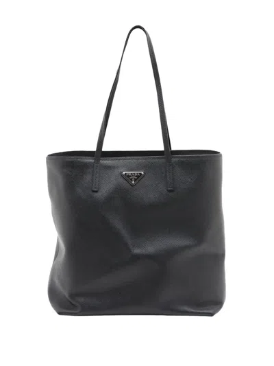 Pre-owned Prada 2013-2026 Saffiano Cuir Tote Bag In Black