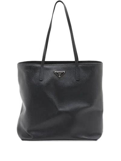 Pre-owned Prada 2013-2026 Saffiano Cuir Tote Bag In Black