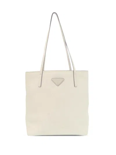 Pre-owned Prada 2013-2026 Saffiano Lux Tote Bag In White