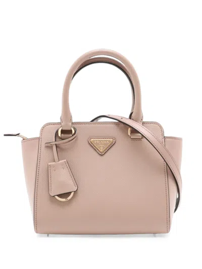 Pre-owned Prada 2013-2026 Saffiano Soft Satchel In Pink