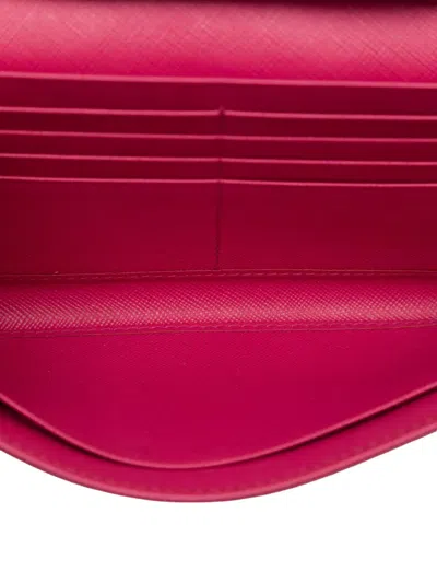Pre-owned Prada 2013-2026 Saffiano Wallet On Chain Crossbody Bag In Pink