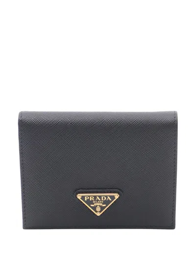 Pre-owned Prada 2013-2026 Saffiano Wallet Small Wallets In Black