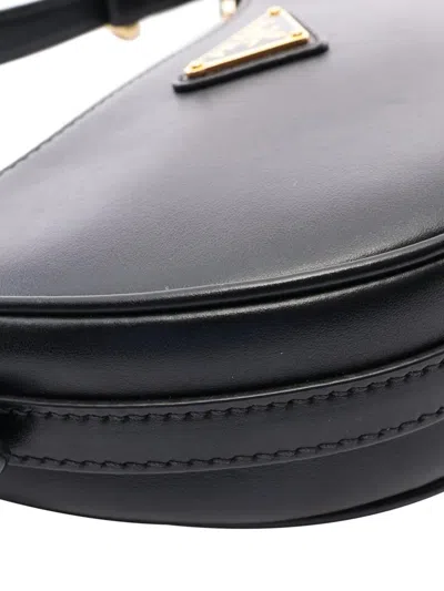 Pre-owned Prada 2013-2026 Small Soft Calf Arque Satchel In Black