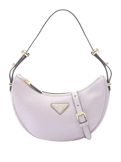 Pre-owned Prada 2013-2026 Small Soft Calf Arque Satchel In Purple