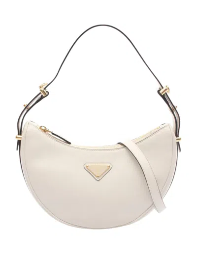 Pre-owned Prada 2013-2026 Soft Calf Arque Satchel Handbag In White