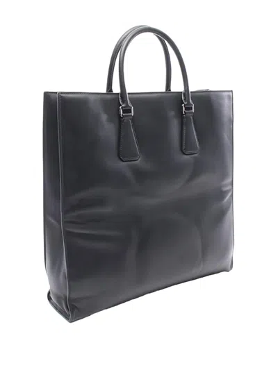Pre-owned Prada 2013-2026 Soft Calf Satchel In Black