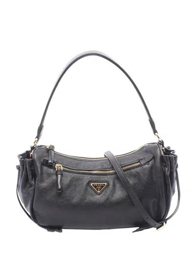 Pre-owned Prada 2013-2026 Soft Calf Satchel In Black