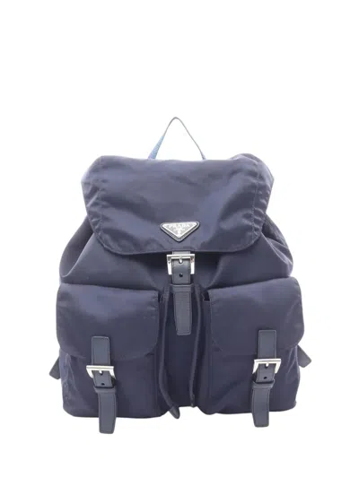 Pre-owned Prada 2013-2026 Tessuto Backpack In Blue