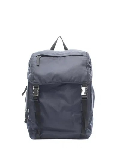 Pre-owned Prada 2013-2026 Tessuto Backpack In Blue