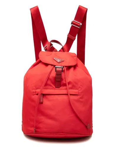 Pre-owned Prada 2013-2026 Tessuto Backpack In Red
