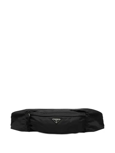 Pre-owned Prada 2013-2026 Tessuto Belt Bag In Black