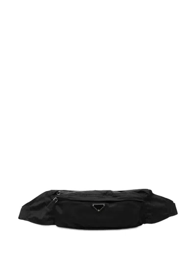 Pre-owned Prada 2013-2026 Tessuto Belt Bag In Black