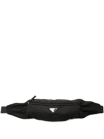 Pre-owned Prada 2013-2026 Tessuto Belt Bag In Black