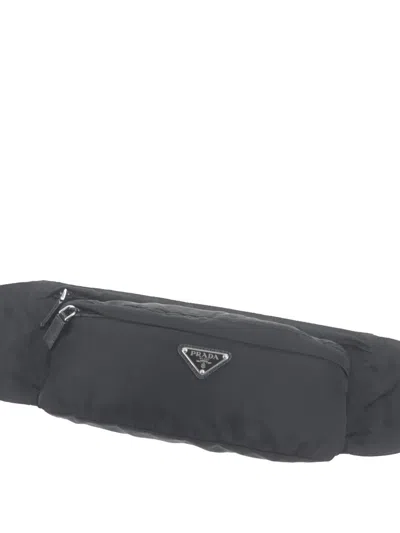 Pre-owned Prada 2013-2026 Tessuto Belt Bag In Black