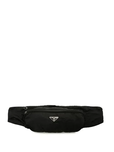 Pre-owned Prada 2013-2026 Tessuto Belt Bag In Black