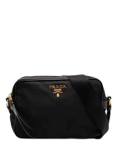 Pre-owned Prada 2013-2026 Tessuto Camera Bag Crossbody Bag In Black