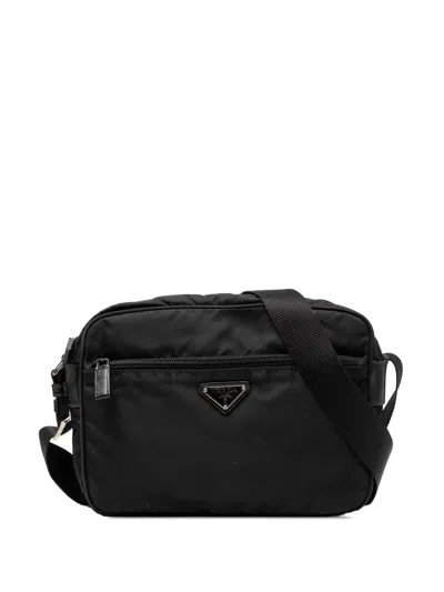 Pre-owned Prada 2013-2026 Tessuto Camera Bag Crossbody Bag In Black