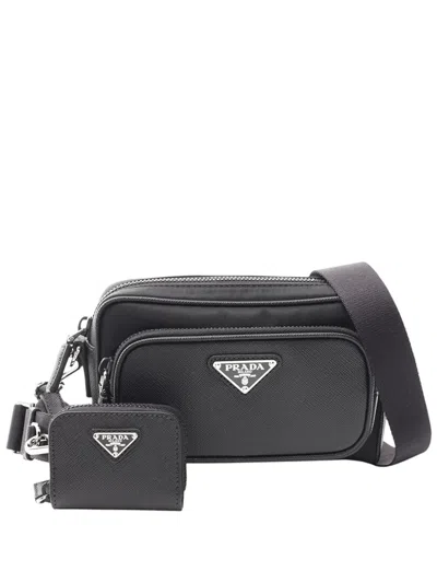 Pre-owned Prada 2013-2026 Tessuto Crossbody Bag In Black