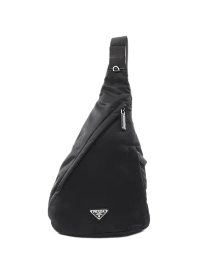 Pre-owned Prada 2013-2026 Tessuto Crossbody Bag In Black