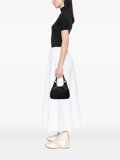 Pre-owned Prada 2013-2026 Tessuto Hamal Shoulder Bag In Black