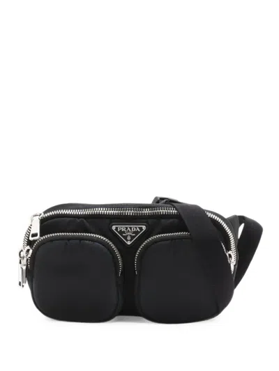 Pre-owned Prada 2013-2026 Tessuto Multi Pocket Belt Bag In Black