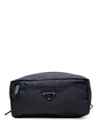 Pre-owned Prada 2013-2026 Tessuto Pouch In Blue
