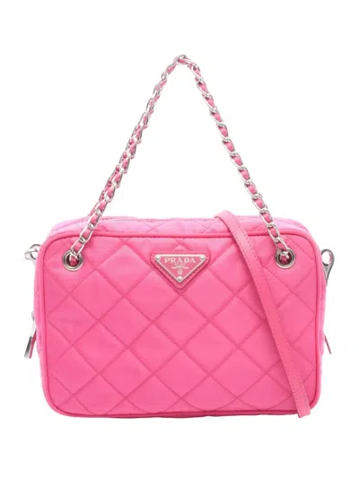 Pre-owned Prada 2013-2026 Tessuto Quilted Satchel In Pink