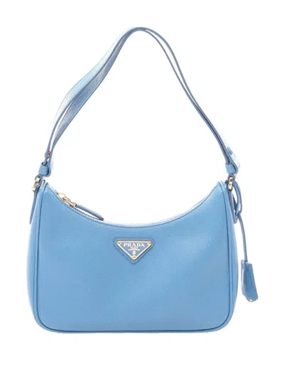 Pre-owned Prada 2013-2026 Tessuto Re-edition 2005 Satchel In Blue