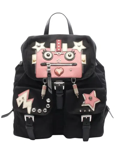 Pre-owned Prada 2013-2026 Tessuto Robot Backpack In Black