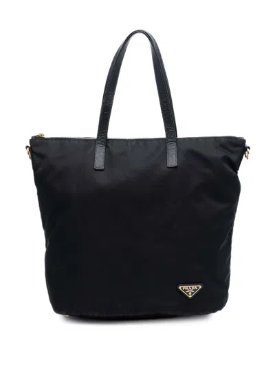Pre-owned Prada 2013-2026 Tessuto Satchel In Black
