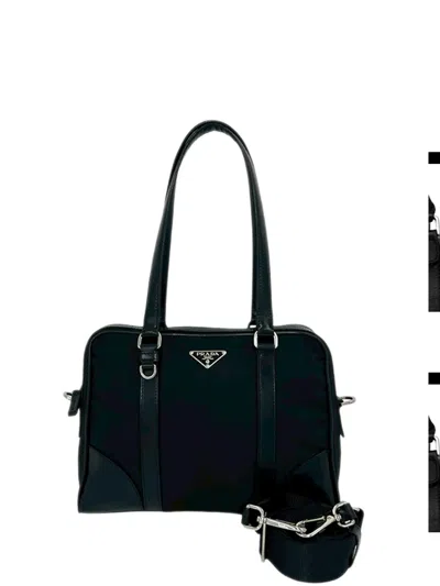 Pre-owned Prada 2013-2026 Tessuto Satchel In Black