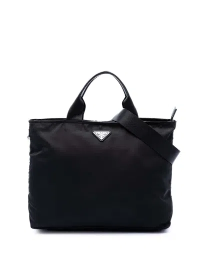 Pre-owned Prada 2013-2026 Tessuto Satchel In Black