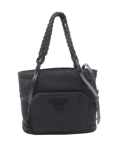 Pre-owned Prada 2013-2026 Tessuto Satchel In Black