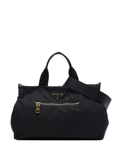 Pre-owned Prada 2013-2026 Tessuto Satchel In Black