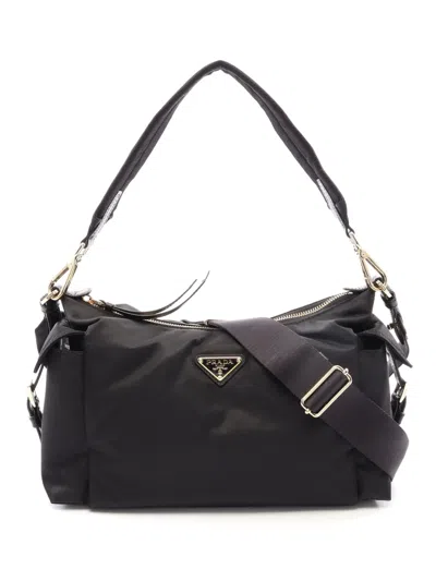 Pre-owned Prada 2013-2026 Tessuto Satchel In Black