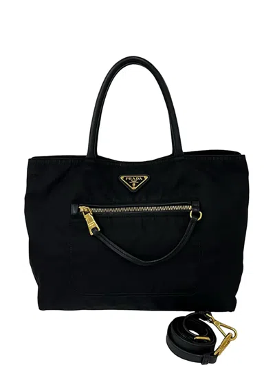 Pre-owned Prada 2013-2026 Tessuto Satchel In Black
