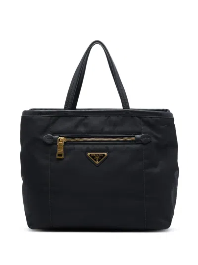 Pre-owned Prada 2013-2026 Tessuto Tote Bag In Black