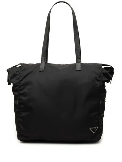 Pre-owned Prada 2013-2026 Tessuto Tote Bag In Black