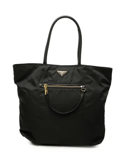 Pre-owned Prada 2013-2026 Tessuto Tote Bag In Black