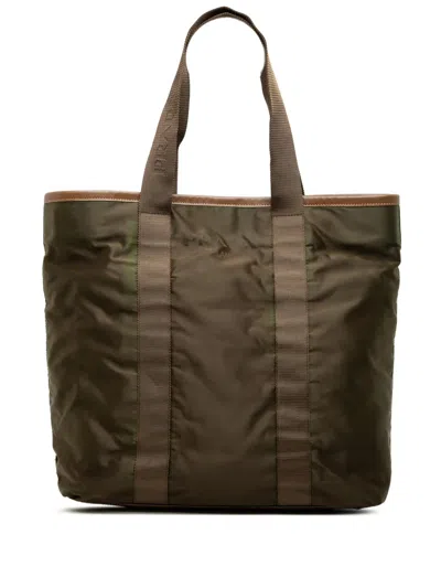 Pre-owned Prada 2013-2026 Tessuto Tote Bag In Green