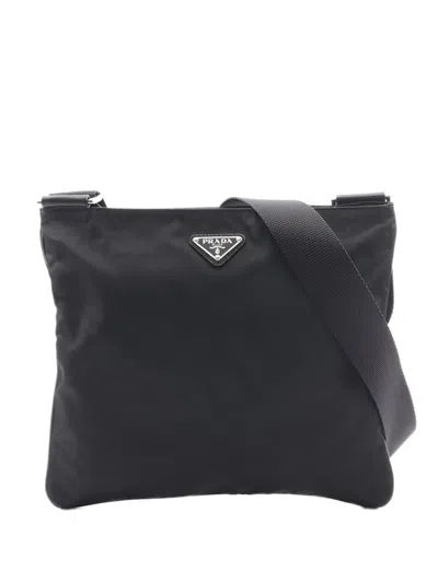Pre-owned Prada 2013-2026 Tessuto Zip Top Crossbody Bag In Black