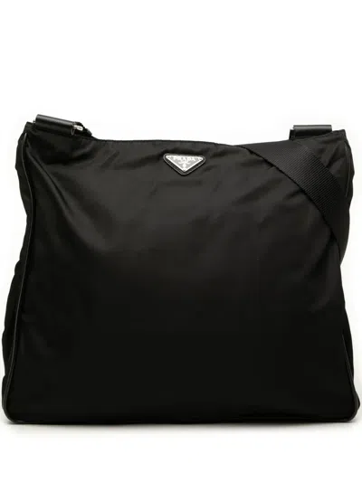 Pre-owned Prada 2013-2026 Tessuto Zip Top Crossbody Bag In Black